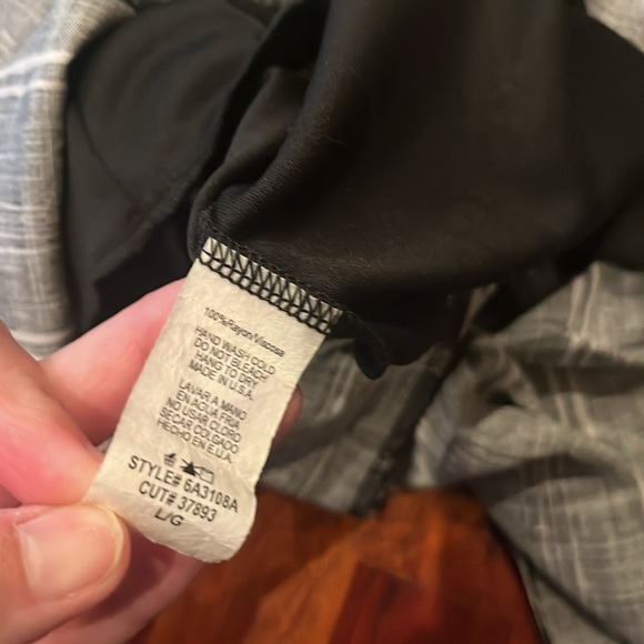 Womens Large I Joah black and white striped v neck dress 2side slits - Picture 7 of 8